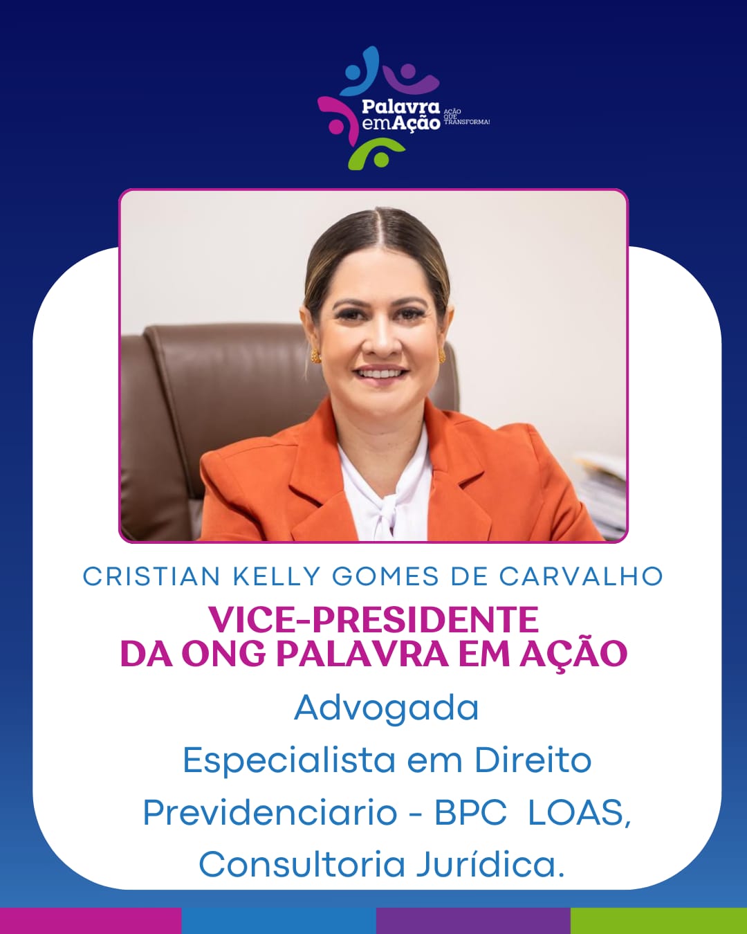 Cristian Kelly Gomes de Carvalho – Vice-Presidente da ONG Palavra em Ação